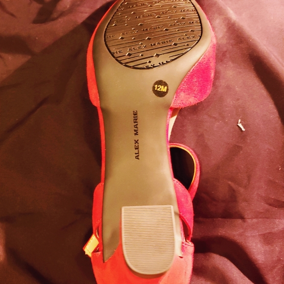 NEW Red Suede Heels by Alex Marie, Size 12 - Picture 7 of 8